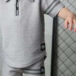 Sammy Waffle Polo & Short Set-Cracked Soda