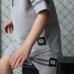 Sammy Waffle Polo & Short Set-Cracked Soda