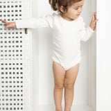 Scarlett Ribbed Fleece Bodysuit - Cream White