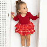 Scarlett Fleece Ribbed Bodysuit Check Dress