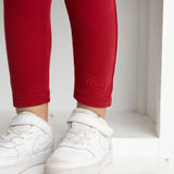 Scarlett Ribbed Fleece Leggings - Cherry