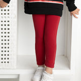 Scarlett Ribbed Fleece Leggings - Cherry
