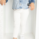 Scarlett Ribbed Fleece Leggings - Cream White