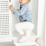 Scarlett Ribbed Fleece Leggings - Cream White