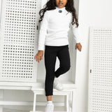 Scarlett Ribbed Fleece Leggings - Black