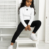 Scarlett Ribbed Fleece Leggings - Black