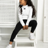 Scarlett Ribbed Fleece Leggings - Black