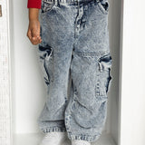Willow Detailed Denim Pants - Denim Blue