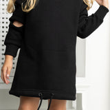 Scout Detailed Crew Dress - Black