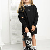 Scout Detailed Crew Dress - Black