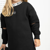 Scout Detailed Crew Dress - Black