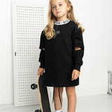 Scout Detailed Crew Dress - Black