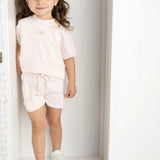 Ava French Terry Tee & Short Set - Pink