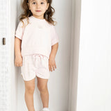 Ava French Terry Tee & Short Set - Pink