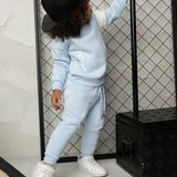 Storm Embossed Crew & Trackpant Set - Blue