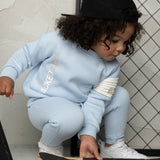 Storm Embossed Crew & Trackpant Set - Blue