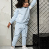 Storm Embossed Crew & Trackpant Set - Blue
