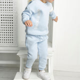 Embossed Crew & Trackpant Set Blue