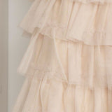 Talia Layered Tulle Dress - Pebble