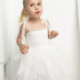 Talia Shredded Tulle Tutu - White