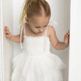 Talia Shredded Tulle Tutu - White