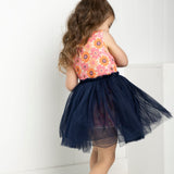 Summer Flower Straight Tutu - Navy