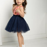 Summer Flower Straight Tutu - Navy