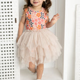 Summer Flower Shredded Tutu - Beige