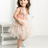 Summer Flower Shredded Tutu - Beige