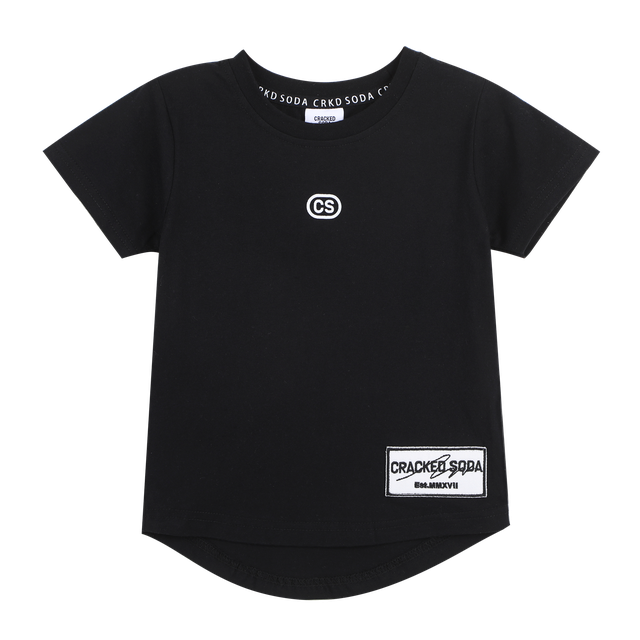 Tate Essential Tee - Black.-T-Shirts-Cracked Soda