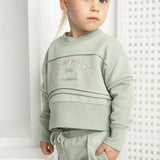 Tessa Embroidery Detailed Crew - Sage