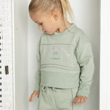 Tessa Embroidery Detailed Crew - Sage