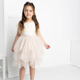 Jasmine Floral Beige Shredded Tutu