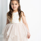 Jasmine Floral Beige Shredded Tutu