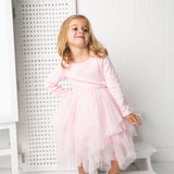 Winter Ribbed Feather Fleece Tutu - Pink
