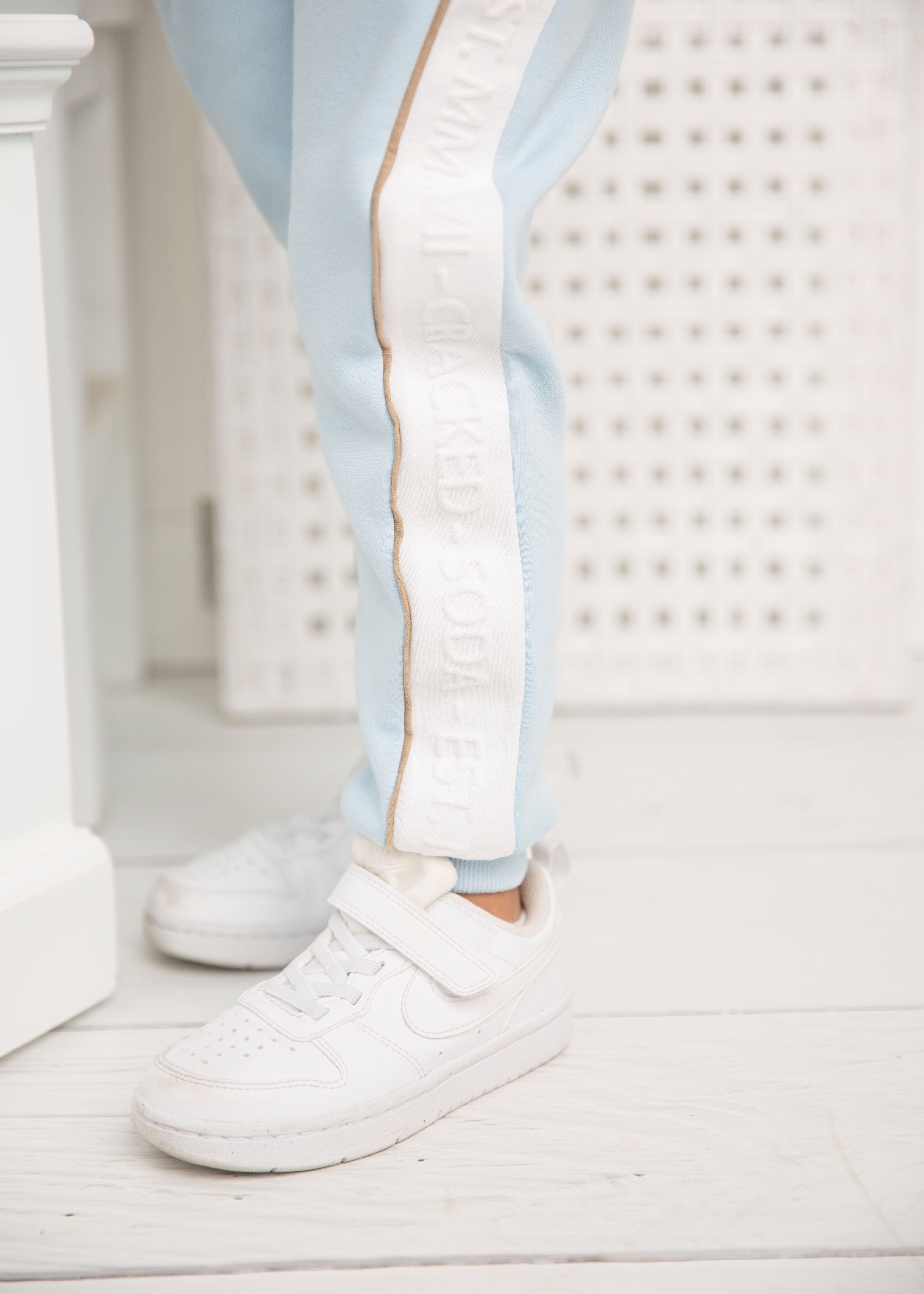 Vienna Detailed Trackpants - Powder Blue-Clothing-Cracked Soda
