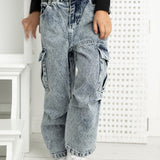 Willow Detailed Denim Pants - Denim Blue