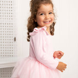 Winter Ribbed Bow Fleece Tutu - Pink