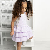 Wisteria Denim Layered Pinafore - Purple