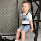 Xavier 2pce Overall Set - Dusty Blue