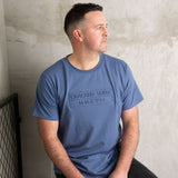 Zane Waffle Detail Tee - Denim Blue - Mens