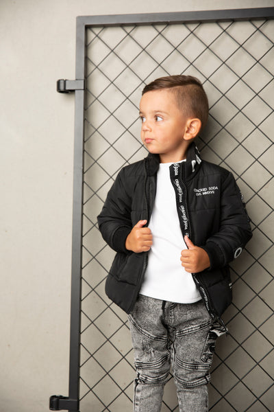 Zack Detailed Puff Jacket - Black – Cracked Soda