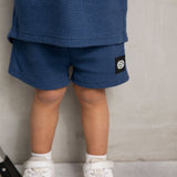 Zane Waffle Shorts - Denim Blue
