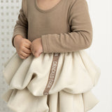 Zinnia Ribbed Fleece Bodysuit Dress - Walnut