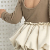 Zinnia Ribbed Fleece Bodysuit Dress - Walnut