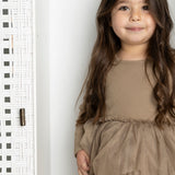Zinnia Ribbed Fleece Shredded Tutu - Walnut