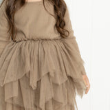 Zinnia Ribbed Fleece Shredded Tutu - Walnut