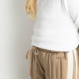 Zinnia Ribbed Fleece L/S - White