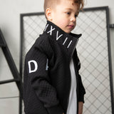 Luca Detailed Neck Zip Crew - Black