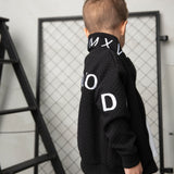 Luca Detailed Neck Zip Crew - Black